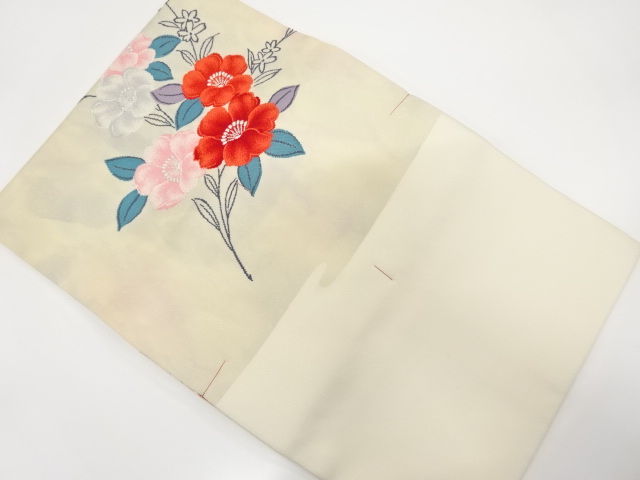 未使用品　枝花模様織り出し　名古屋帯